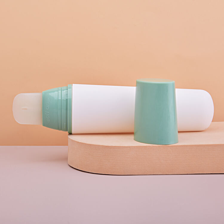 ls03 facial cleanser plastic gel bottle squeeze 100g cosmetic packing container eye cream tube packaging with soft silica gel brush-4