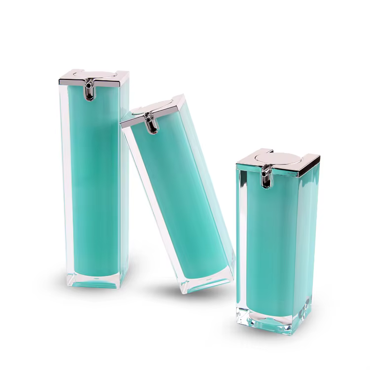 BA11 BJ12 15ml 30ml 40ml 50ml 80ml 100ml Cosmetics Airless Square Plastic Cosmetic Pump Bottles for Face Cream factory