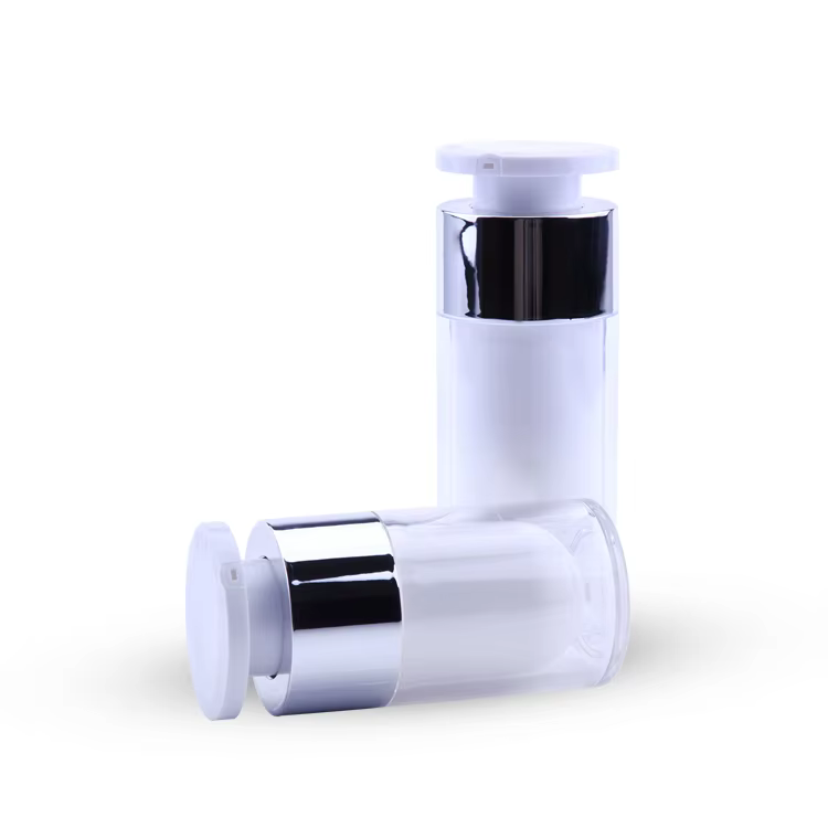 BA04 BA05 Luxury Empty Wide Mouth 15ml 30ml 50ml Acrylic Airless Pump Bottle Press Type Vacuum Bottle Travel Portable supplier