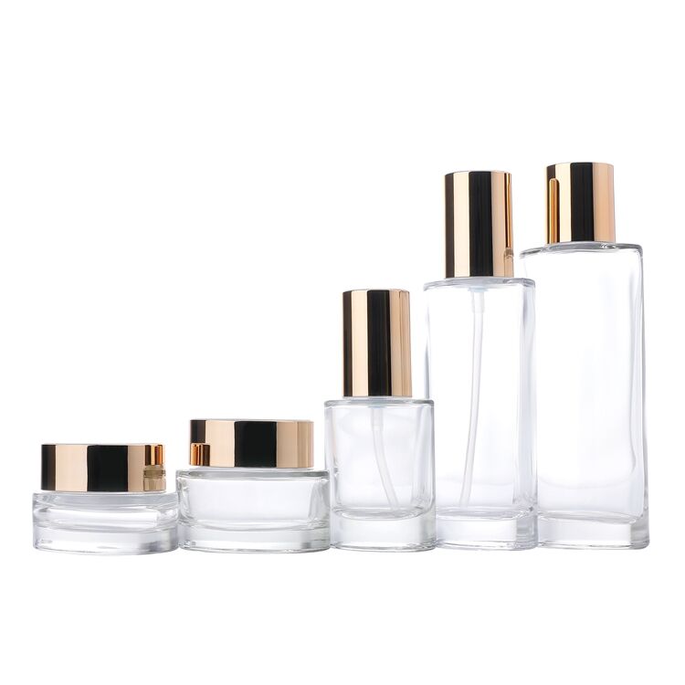 GB03 Wholesale Private Label Clear Empty 50ml/30ml Cylinder Screw Cap Luxury Glass Custom Color Logo Skincare Makeup Foundation Bottle