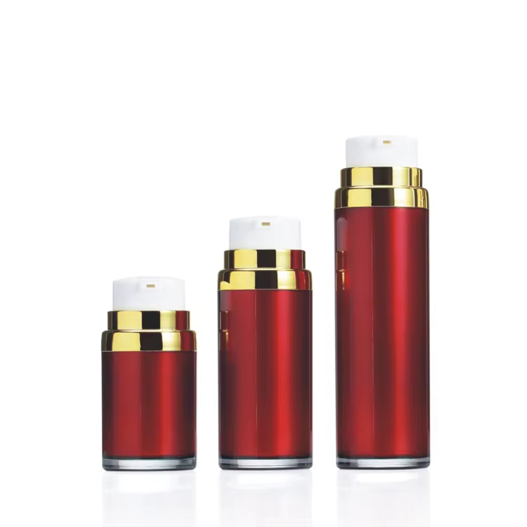 BA04 BA05 Luxury Empty Wide Mouth 15ml 30ml 50ml Acrylic Airless Pump Bottle Press Type Vacuum Bottle Travel Portable manufacture