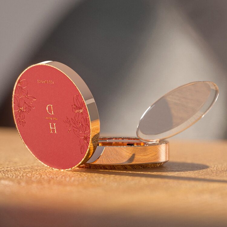 PC7047 Cosmetic Packaging Pink Gradient Wholesale Custom Mini Cute Empty Plastic Foundation Blush Compact Case