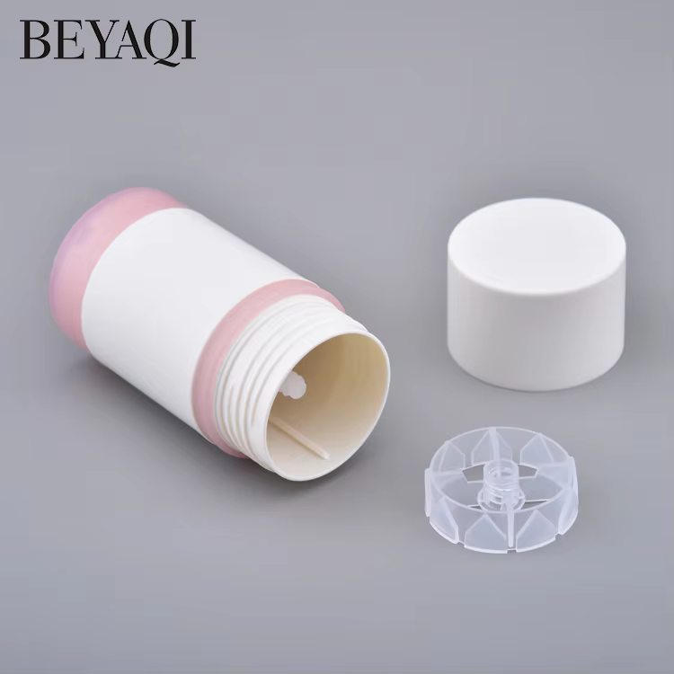 PP Top Filled Deodorant Sunscreen Cream Face Eye Cream 50g White pink Twist up Deodorant Stick Container Deodorant Packaging supplier