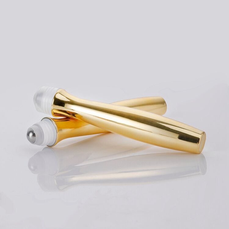 B1022 Cosmetic Essential Oil Round Eye Cream Roller Bottle,gold Roll on 15ml Bottle Eye Cream,luxury Eye Cream Bottle manufacture