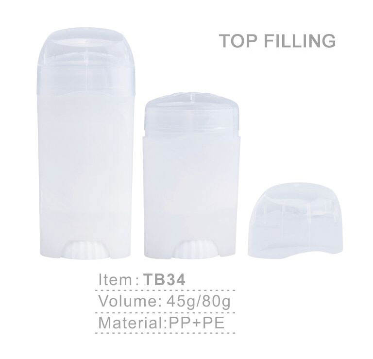 tb34 45g 80g white deodorant containers plastic twist up top filling bottle refillable deodorant stick bottle-1