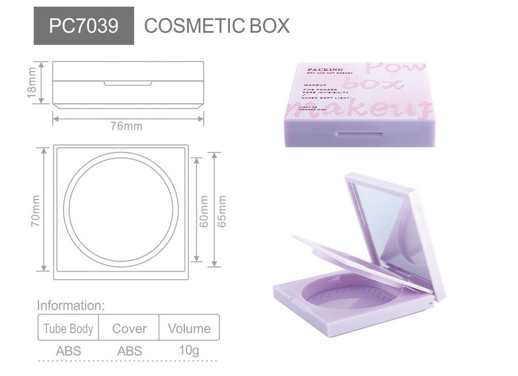 pc7039 personalized good quality double wall pressed powder compact casepp compact powder casepcr compact powder case-1