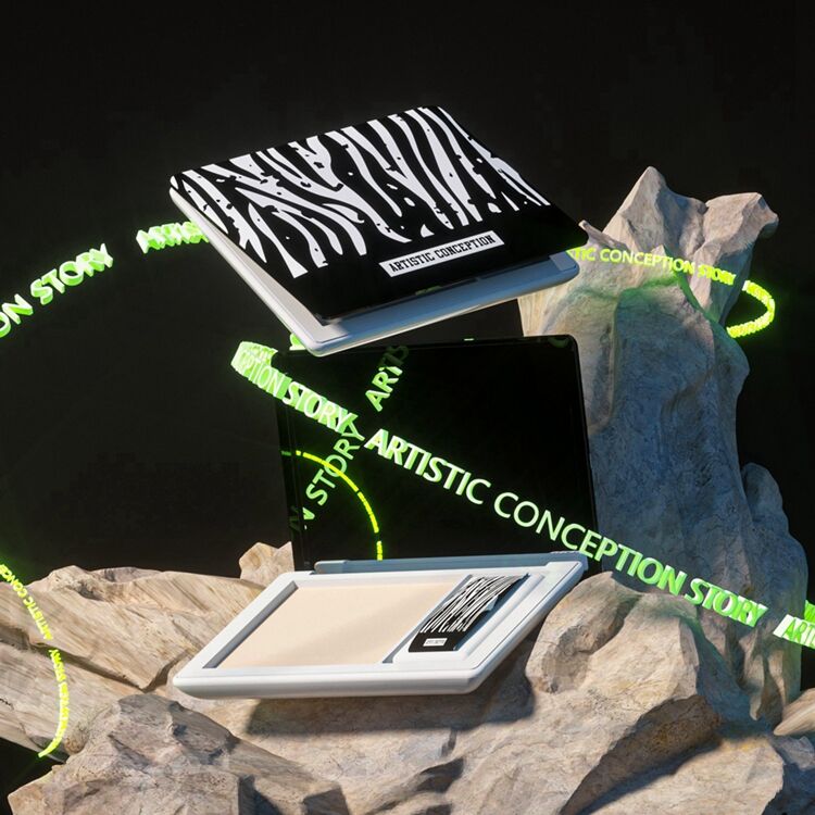 PC7055 Aesthetic Cosmetic Packaging Rectangle Eyeshadow case With Mirror,fashion Eyeshadow Case,eyeshadow Palette Plastic case manufacture