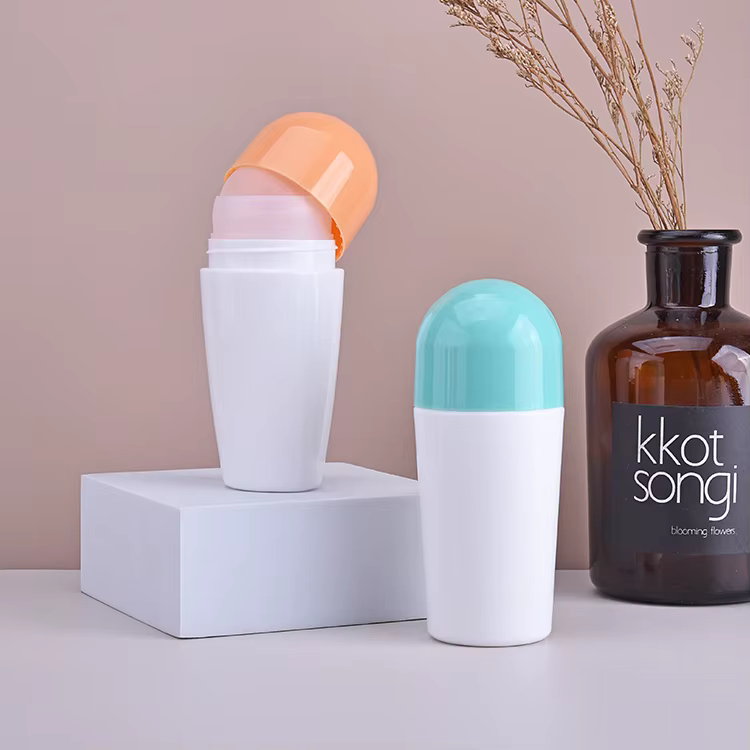 B1019 Wholesale Custom Eco Friendly 75ml Empty Plastic Deodorant Roller Ball Bottles Empty Roll on Bottle Containers supplier