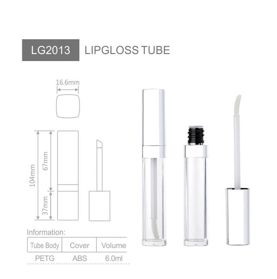 lg2013 eco friendly square shape wholesale lip gloss tubes emptytube lip glossplastic lip gloss packaging unique lipgloss tubes-1