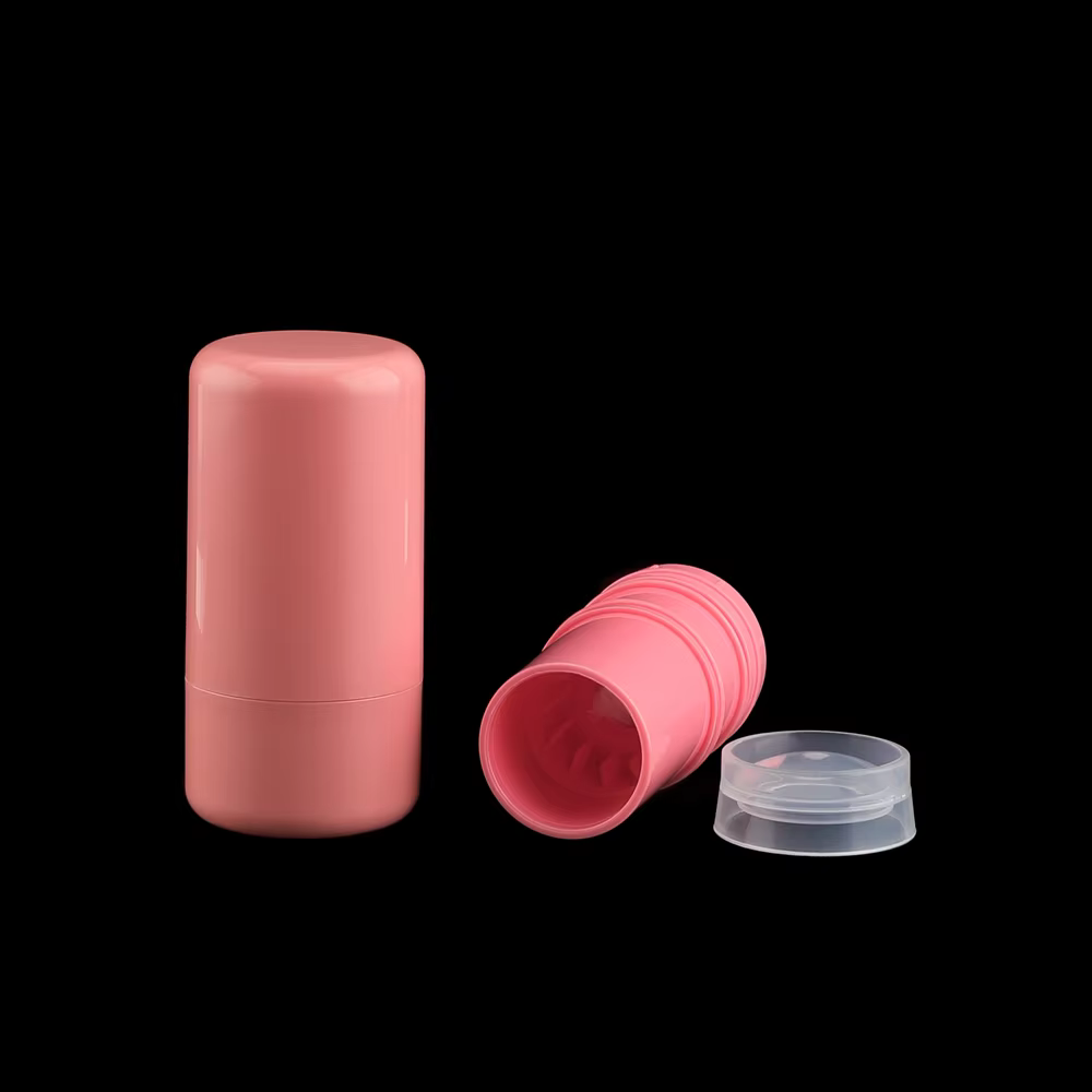 New Lip and Cheek Dual-purpose Pocket Blush Cream Stick Wrapping Material 5g Lipstick Tube Rotating Empty Pink Tube supplier