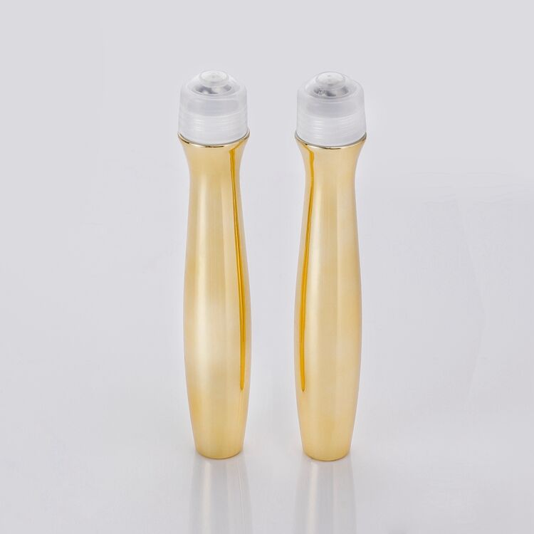 B1022 Cosmetic Essential Oil Round Eye Cream Roller Bottle,gold Roll on 15ml Bottle Eye Cream,luxury Eye Cream Bottle