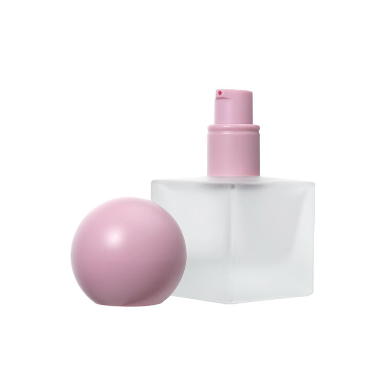 GB145 Private Label 30ml Fragrance Perfume Frosted Glass Liquid Foundation Bottle With Round Cap,foundation Makeup Bottle pink