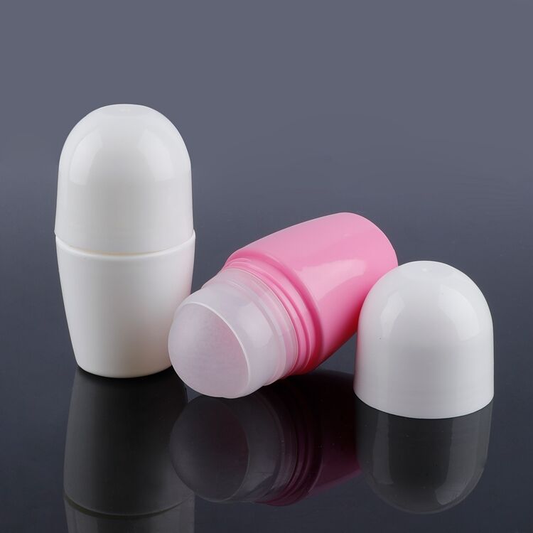 B1013 Plastic Empty Antiperspirant Body Deodorant 50ml pink Roller Ball Bottle,roll on Deodorant Bottles,pp Plastic Roll on Bottle supplier
