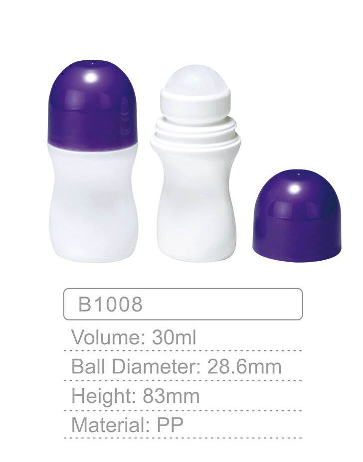 b1008 fashionable colorful biodegradable deodorant empty pp pet roll on bottleplastic roll on bottle 30mlcosmetics roll on bottle-1