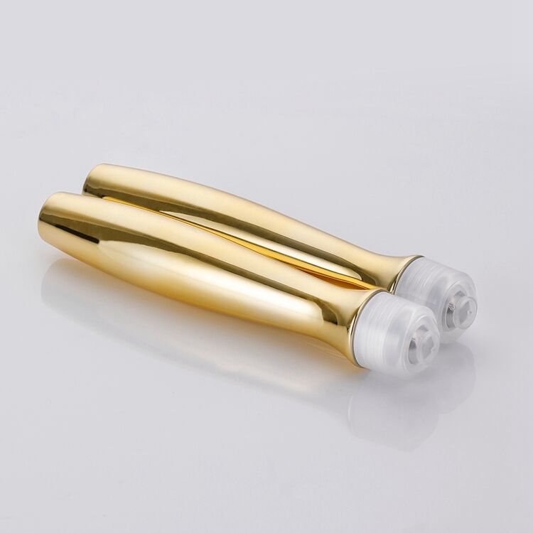 B1022 Cosmetic Essential Oil Round Eye Cream Roller Bottle,gold Roll on 15ml Bottle Eye Cream,luxury Eye Cream Bottle supplier