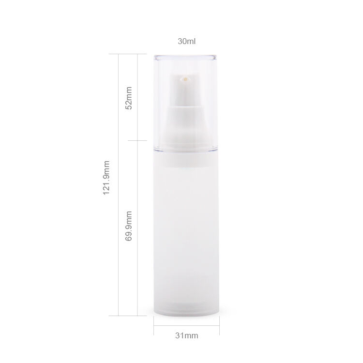 A24 Frosted Airless Plastic Cosmetic Lotion Pump Vacuum 15ml 30ml 50ml Airless Bottle Packaging for Face Masks and Shampoo factory