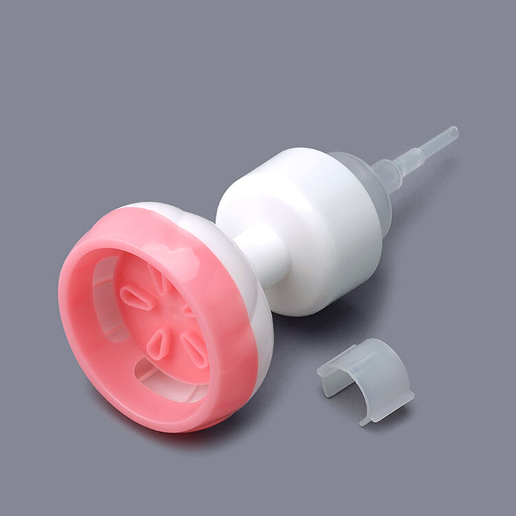 L5912A Factory Direct Sales Personal Care Luxury pink Flower Shaped Foaming Pump,custom Plastic Foam Pump,0.8cc Foam Pump Cosmetic