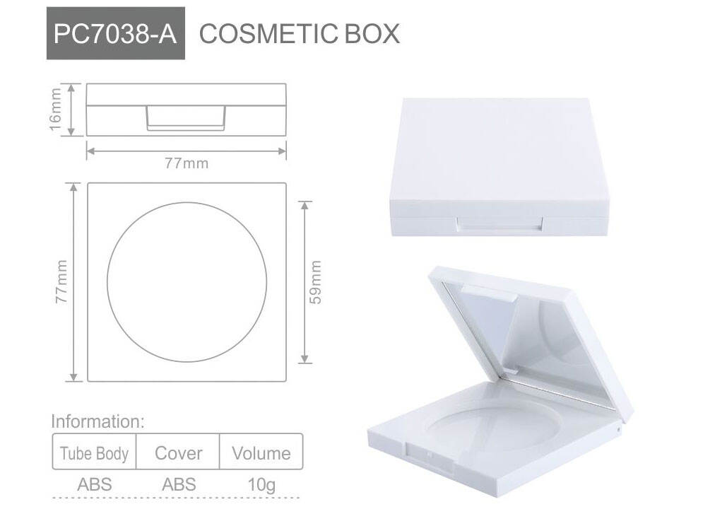 pc7038 a eco friendly empty eyeshadow and blush caseeyeshadow palette plastic caseempty eyeshadow palette container case with mirror-1