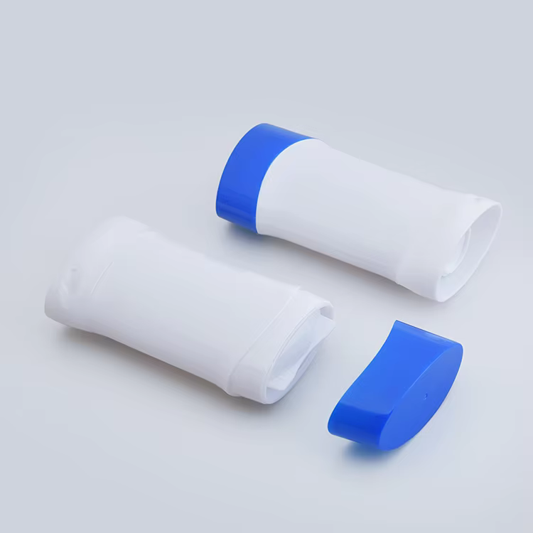 Custom Empty Flat Deodorant Stick Container Refillable Round Twist up Tubes Packaging for Deodorant Stick manufacture