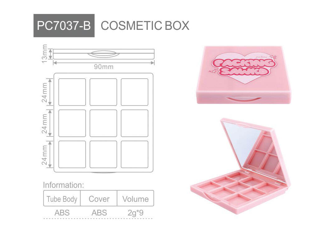 pc7037 wholesale makeup eye shadow palette empty eyeshadow palette casehard case eyeshadow paletteeyeshadow powder case-2