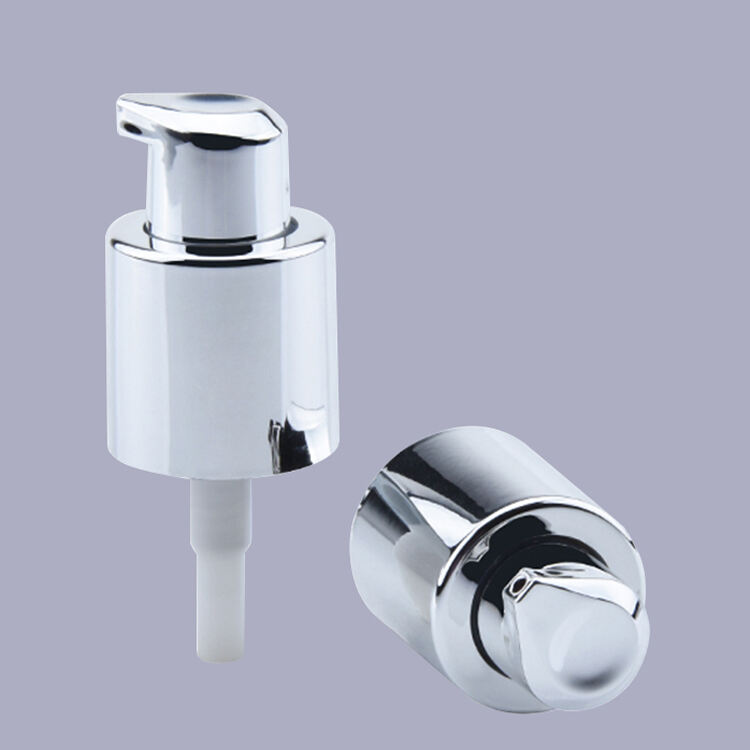 L5511 Unique Treatment Pump,Lotion Pump 18/415 White Silver Plastic Cream Dispenser Pump for Cosmetics Care,18mm Treatment Pump