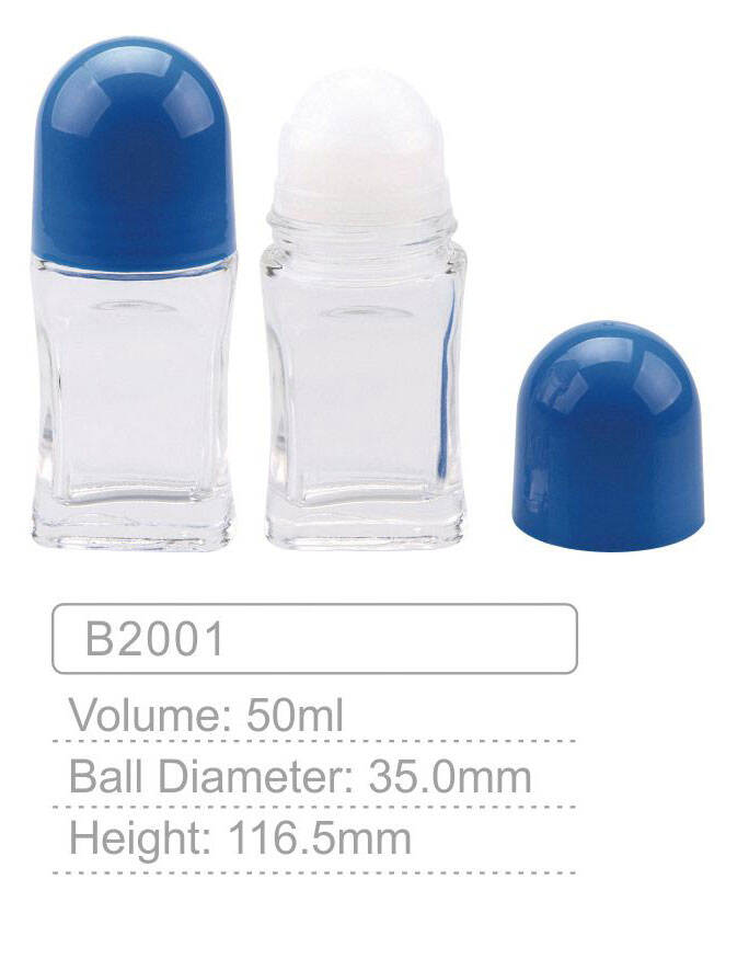 b2001 custom transparent essential oil 50ml glass roll on deodorant bottlesglass roll on bottleroll on perfume bottle quality-1