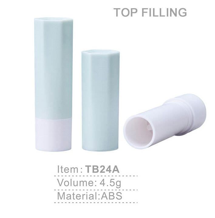 tb24 luxury lipstick plastic tube custom lip balm tubes refillable empty pressing tube 45g 48g cosmetic packing makeup container-1