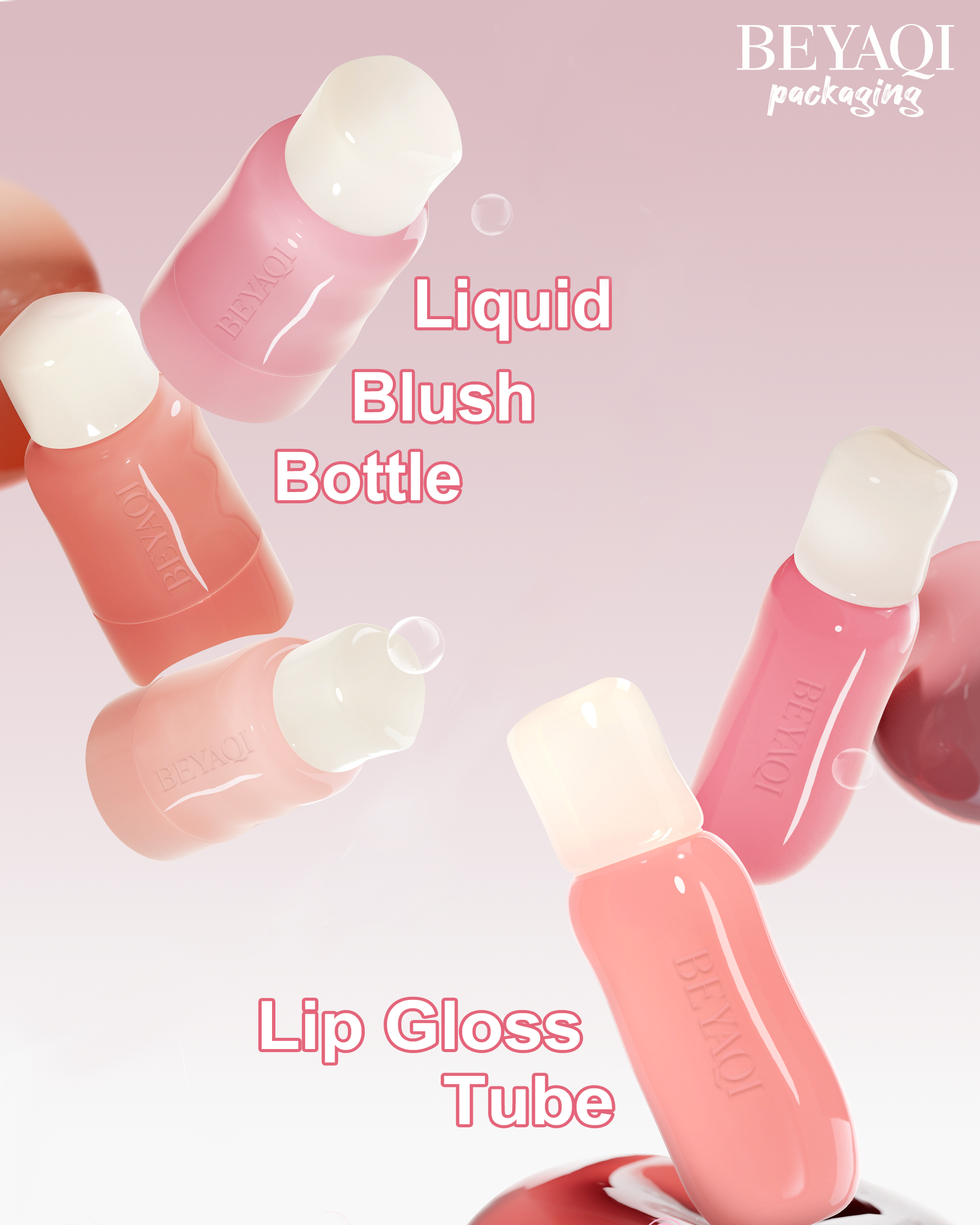 Empty Liquid Blush Tube Push Bottom Squeeze Out Liquid Blush Drop Bottle&Cosmetics Lip Gloss Tube factory