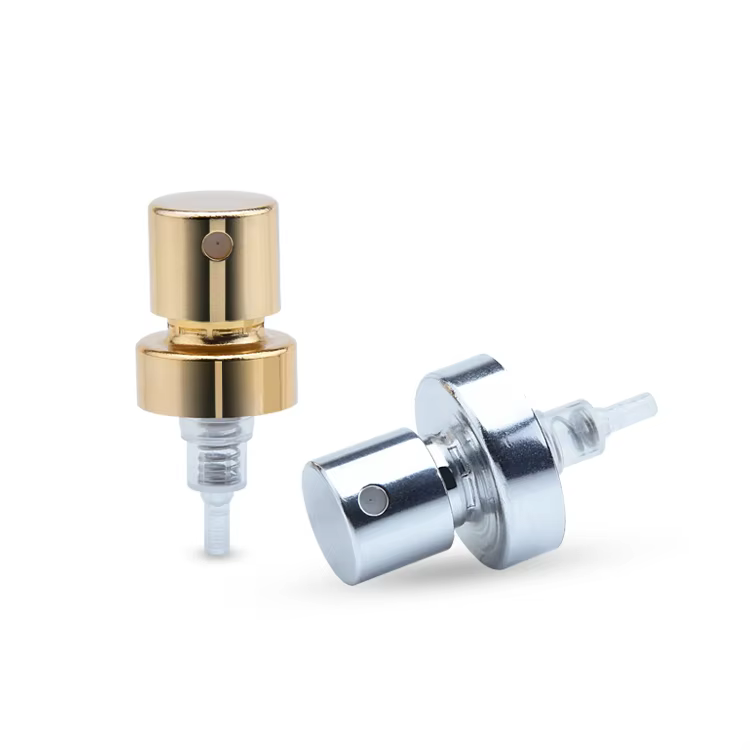 Cosmetic Mist Perfume Atomizer 18/400 15/400 Fine Gold Color Mist Sprayer,20Mm Aluminum Silver Mist Sprayer Head for Bottle manufacture
