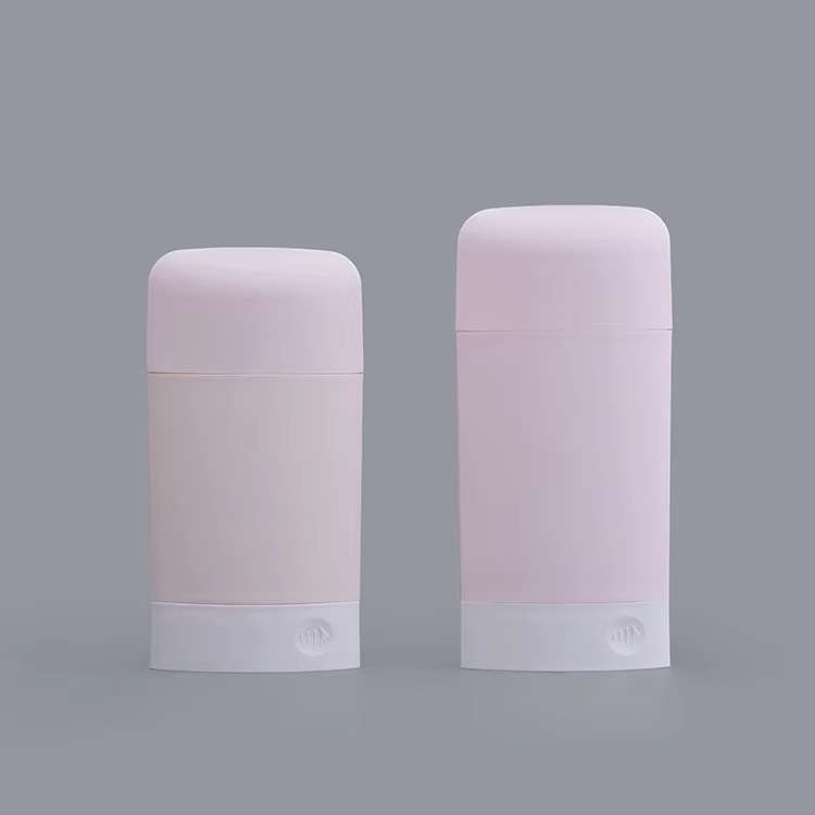 Oval OEM 50g 65g 75g Pink PP Empty Bottle Solid Rods Sunscreen Stick Bottle Deodorant Stick Container factory