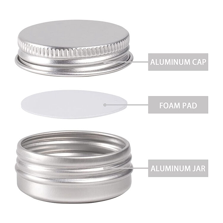 SS Cosmetic Cream Hair Wax Lip Balm Candle Customized Round Matte Mini 60g Aluminum Jars With Lid,60ml Silver Aluminum Jar Cosmetic manufacture