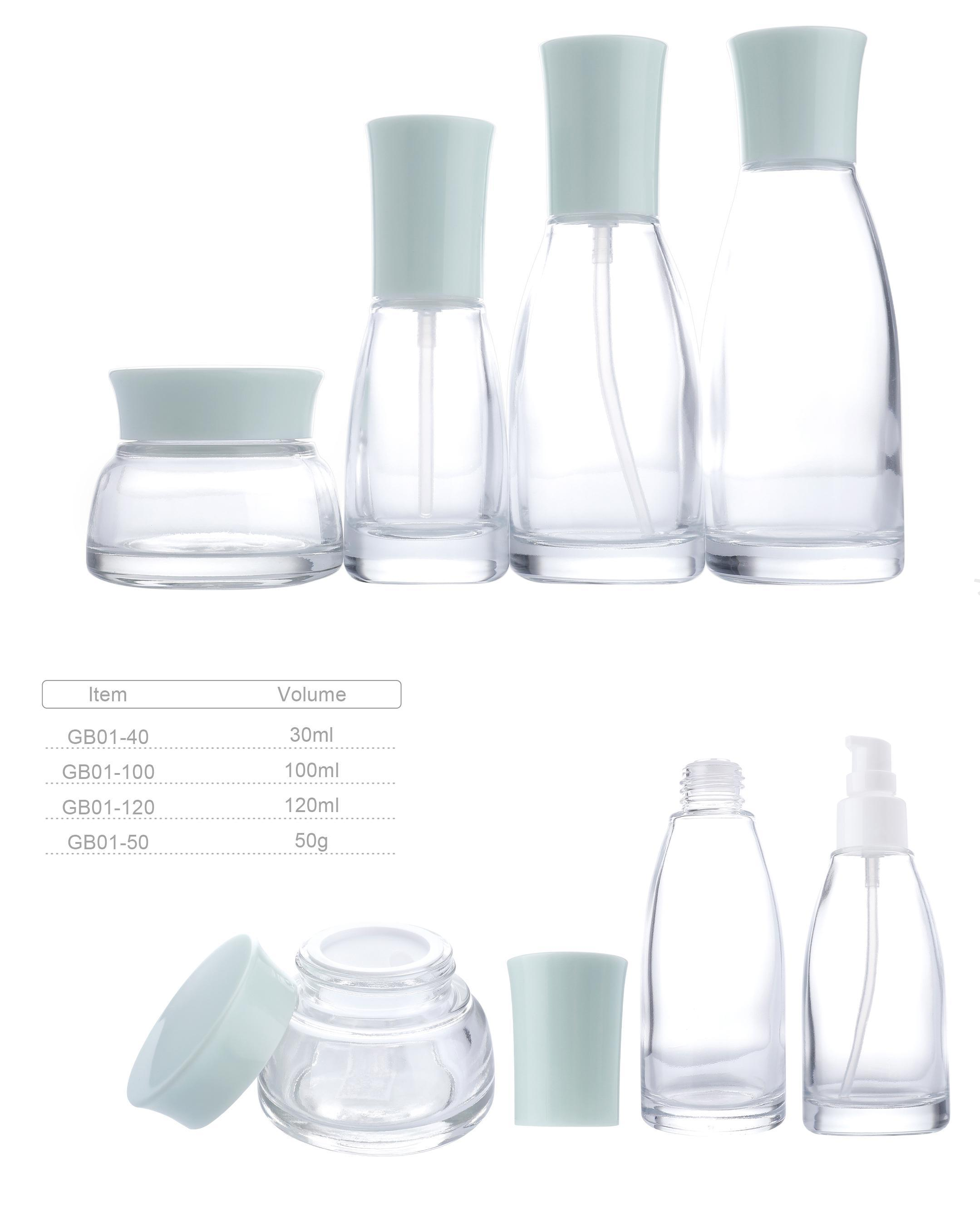 gb01 clear 30ml 100ml 120ml empty perfume glass cosmetic lotion bottlehigh end oil modern cosmetic serum bottles for cream-1