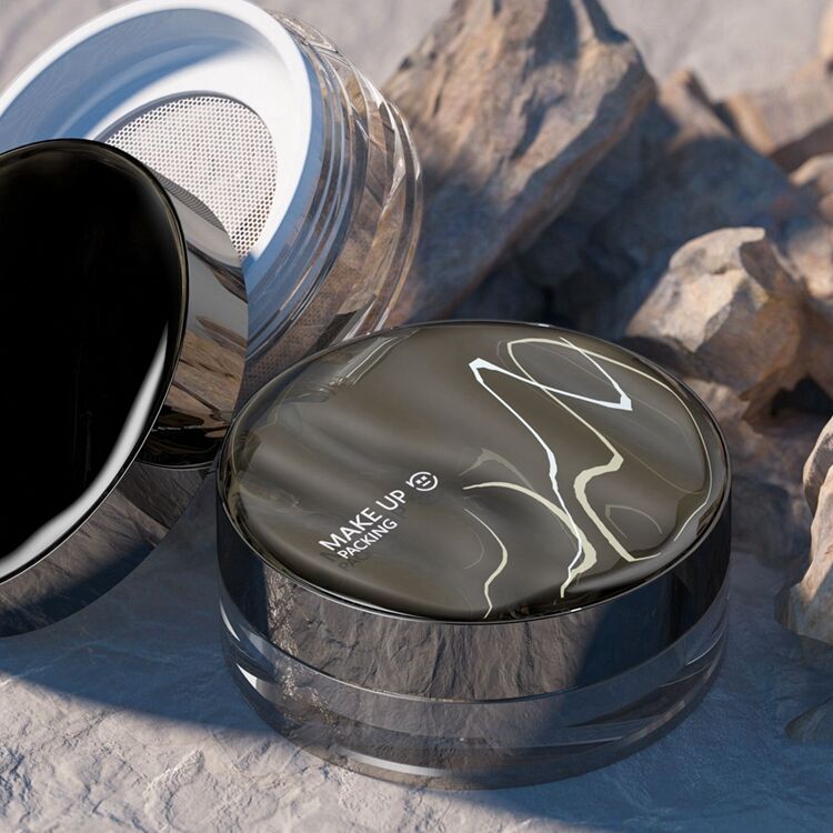 PC7043 ECO Custom Label Portable Luxury Cosmetic Empty Plastic Body Loose Powder Container,portable Loose Powder Containers factory