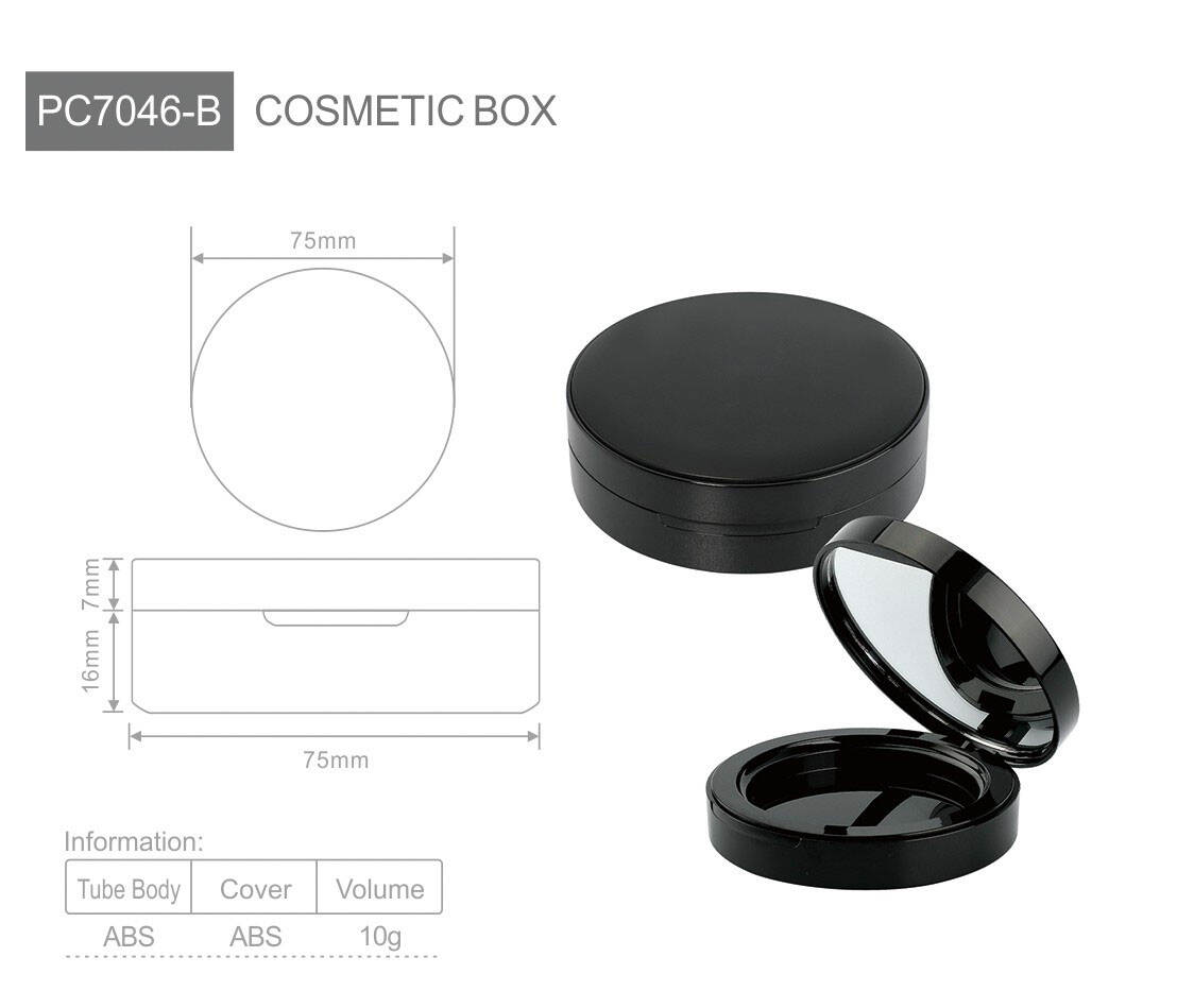 pc7046 new design highlight plastic packaging luxury compact powder casepowder compact caseempty powder compact case with mirror-2