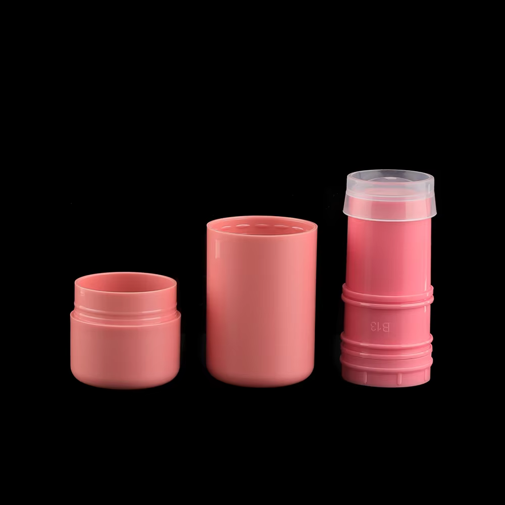 New Lip and Cheek Dual-purpose Pocket Blush Cream Stick Wrapping Material 5g Lipstick Tube Rotating Empty Pink Tube supplier