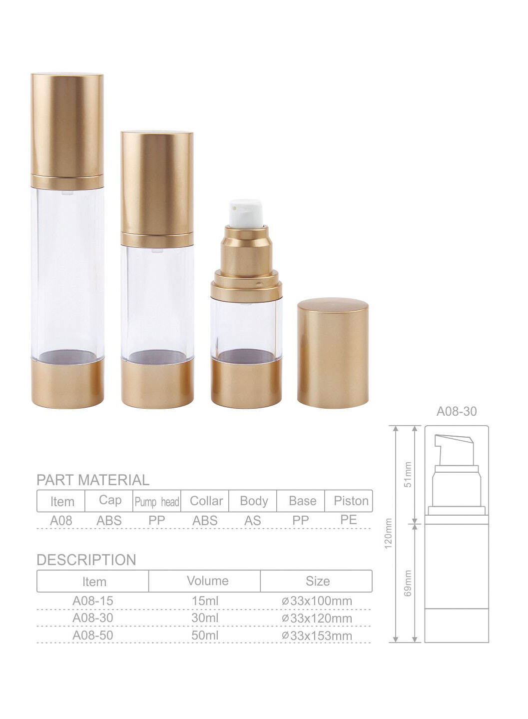 a08 15ml 30ml 50ml double wall empty luxury abs as pp sunscreen cream serum essential airless vacuum pump bottle-1