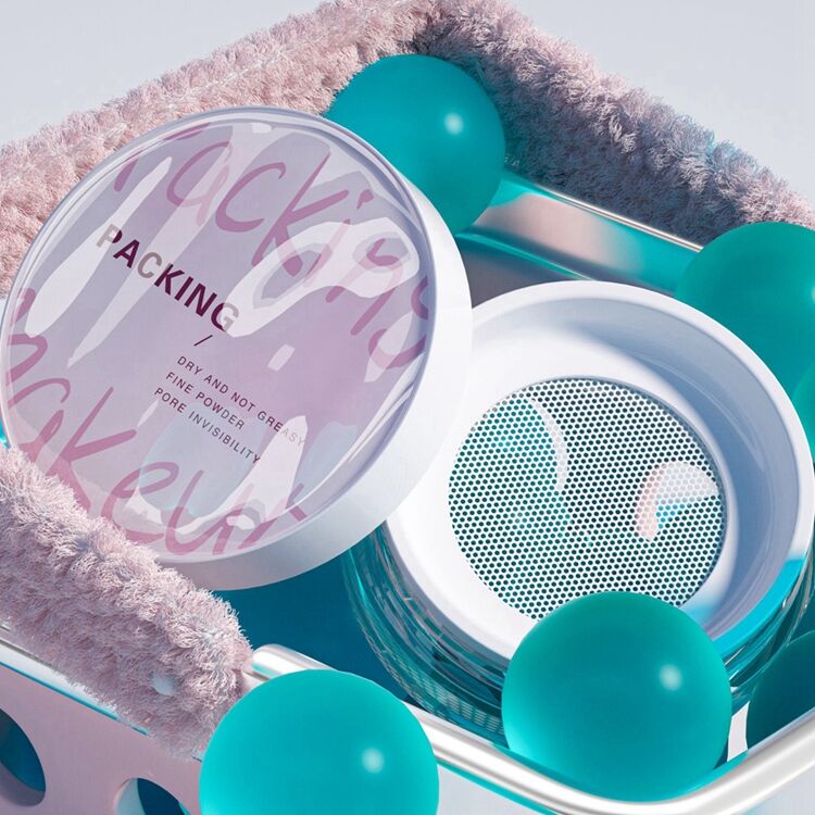 PC7043 ECO Custom Label Portable Luxury Cosmetic Empty Plastic Body Loose Powder Container,portable Loose Powder Containers factory