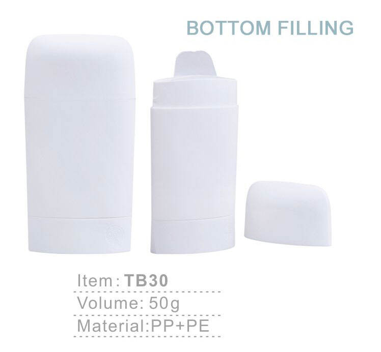 tb30 pp cosmetic packaging oval shape sustainable 50g portable deodorant stick containersplastic gel empty deodorant stick container-1