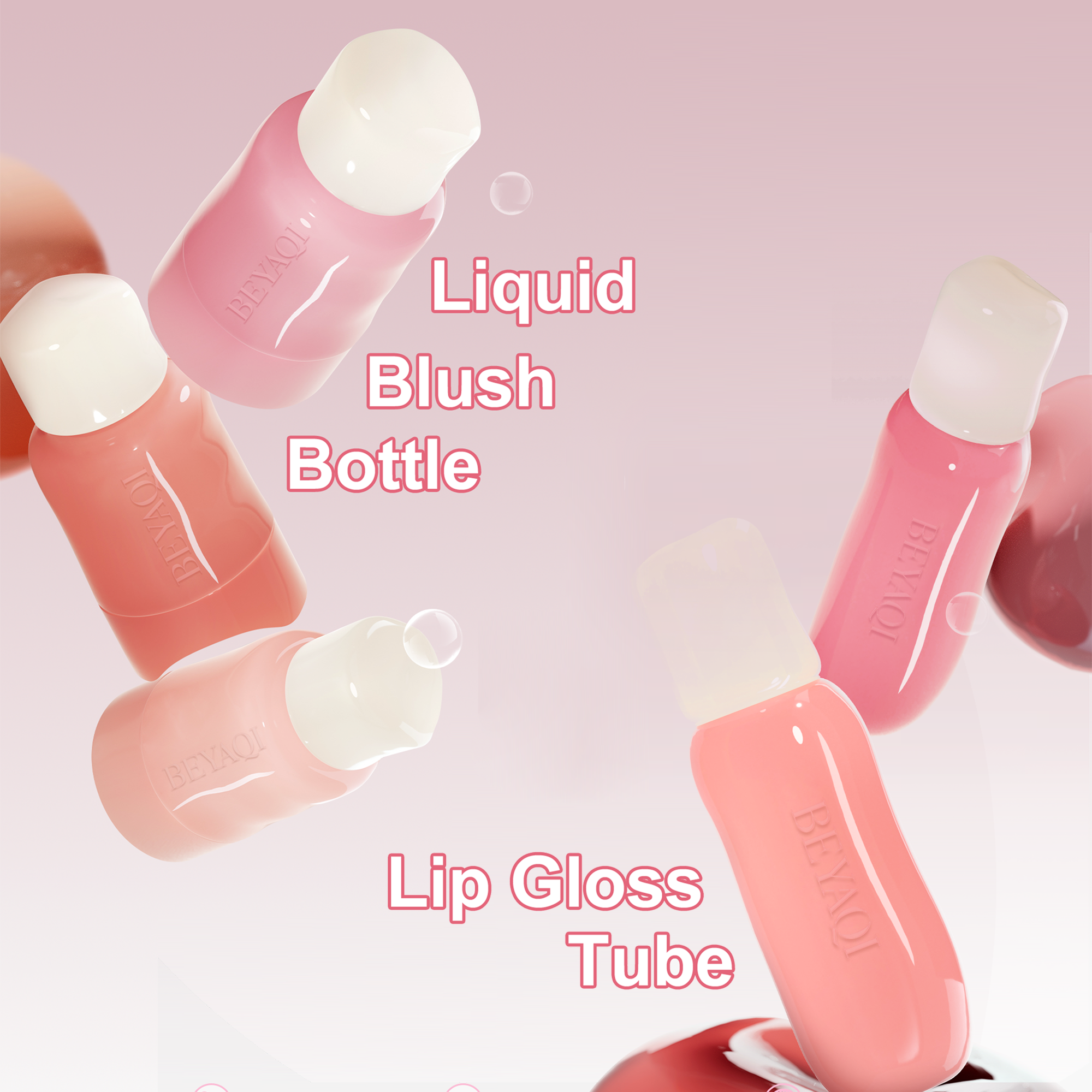 Empty Liquid Blush Tube Push Bottom Squeeze Out Liquid Blush Drop Bottle&Cosmetics Lip Gloss Tube