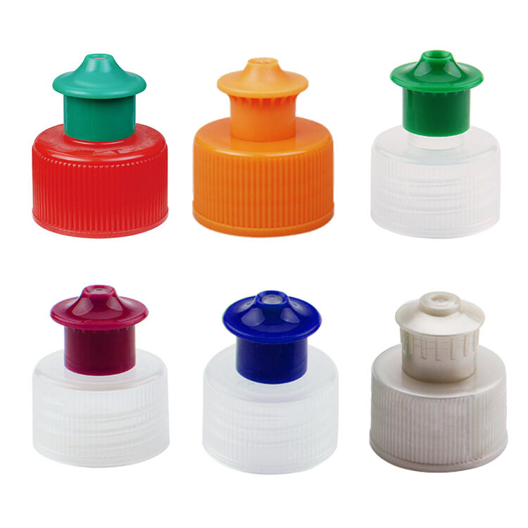 C9030 Factory Wholesale Water Screw Cap 24mm 28mm 24/410 28/410 Plastic Pet Bottle Push Pull Cap,pull Push Bottle Cap