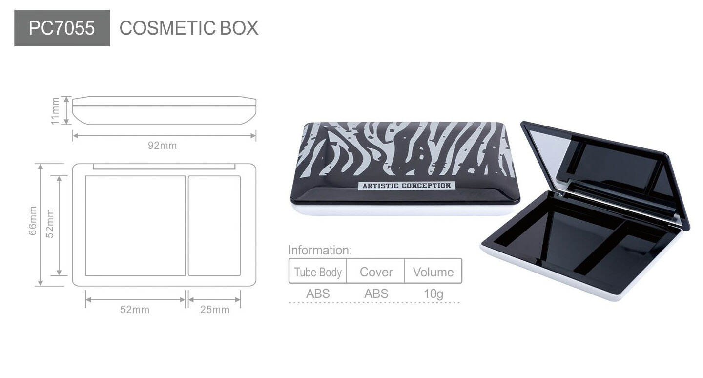 pc7055 aesthetic cosmetic packaging rectangle eyeshadow case with mirrorfashion eyeshadow caseeyeshadow palette plastic case-1