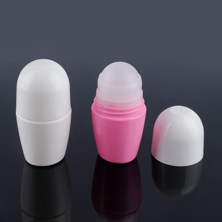 B1013 Plastic Empty Antiperspirant Body Deodorant 50ml pink Roller Ball Bottle,roll on Deodorant Bottles,pp Plastic Roll on Bottle factory