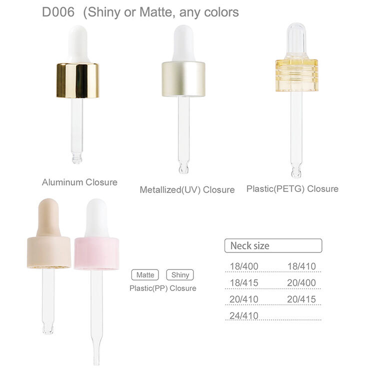 D006 Wholesale Cosmetic Glass Dropper Essential Oil Bottle With Rubber Dropper For Personal Care And Skin Care 