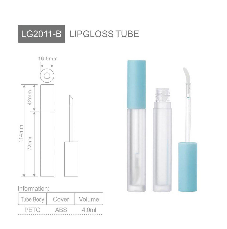 lg2011 new trend unique custom logo frosted lip gloss wand tubescrystal clear lip gloss tubesprivate label tube lip glosses-2
