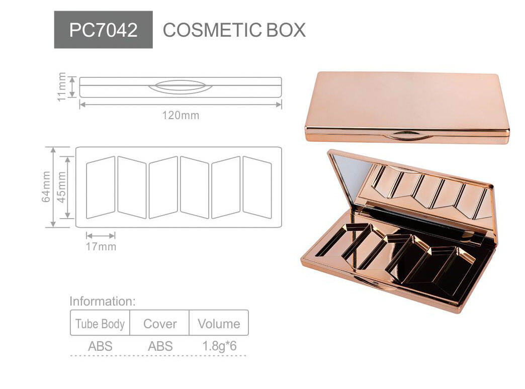 pc7042 new listing factory direct 6colors plastic empty eyeshadow casecustom eyeshadow caseeyeshadow powder case-1