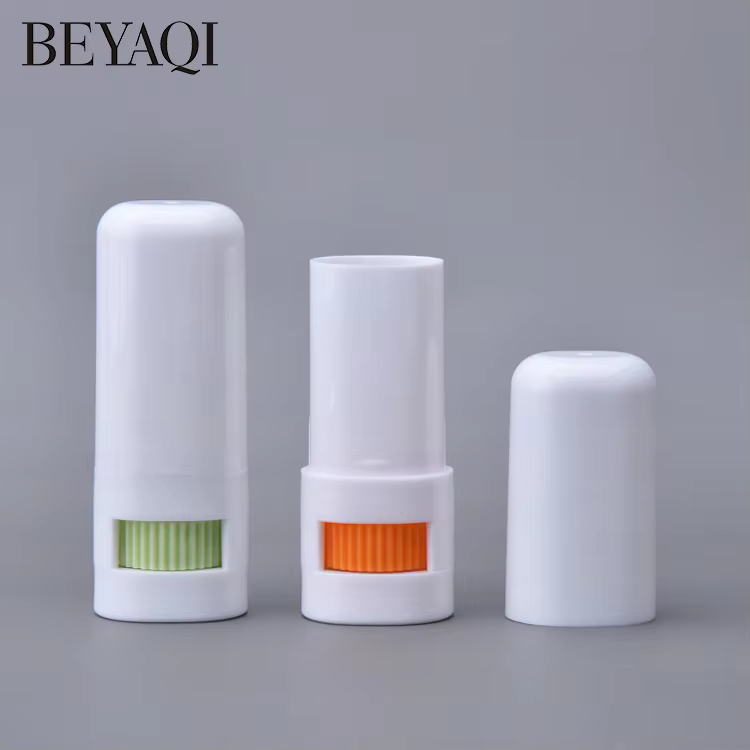Antiperspirant 8.5g Manufacturer Regular Oblate White pink Custom logo Plastic Lip Balm Tubes Empty Lip Balm Stick Containers factory