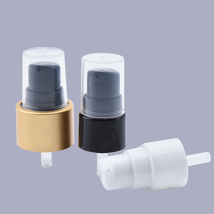 L5522 20/400 Shiny Silver Gold Cosmetic Cream Water Bottle Pump Treatment Pump With Cap,silver Aluminum 20-400 Treatment Pump