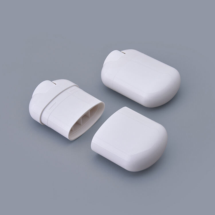 TB19 Empty 15g ABS Black White Plastic Flat Oval Deodorant Solid Perfume Stick Roll on Bottle Gel Deodorant Bottle Tube