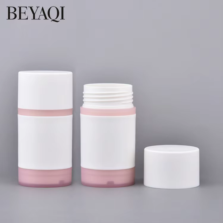 PP Top Filled Deodorant Sunscreen Cream Face Eye Cream 50g White pink Twist up Deodorant Stick Container Deodorant Packaging supplier