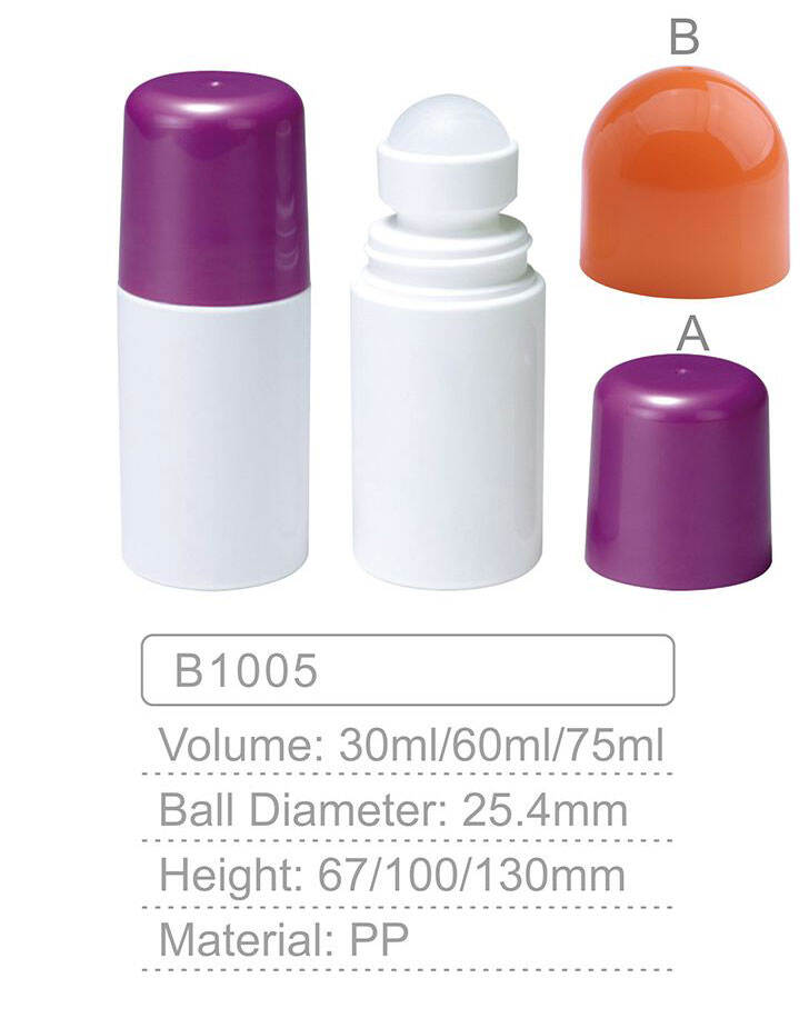 b1005 eco high quality pp empty antiperspirant container 60ml sport body roll on bottlepet roll on bottle75g deodorant bottles-1